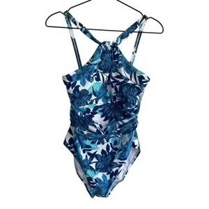 New! Bleu Rod Beattie High Neck‎ Keyhole One-Piece Swimsuit